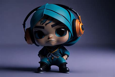 Premium Ai Image Animated Cartoon Character Wearing Headphone