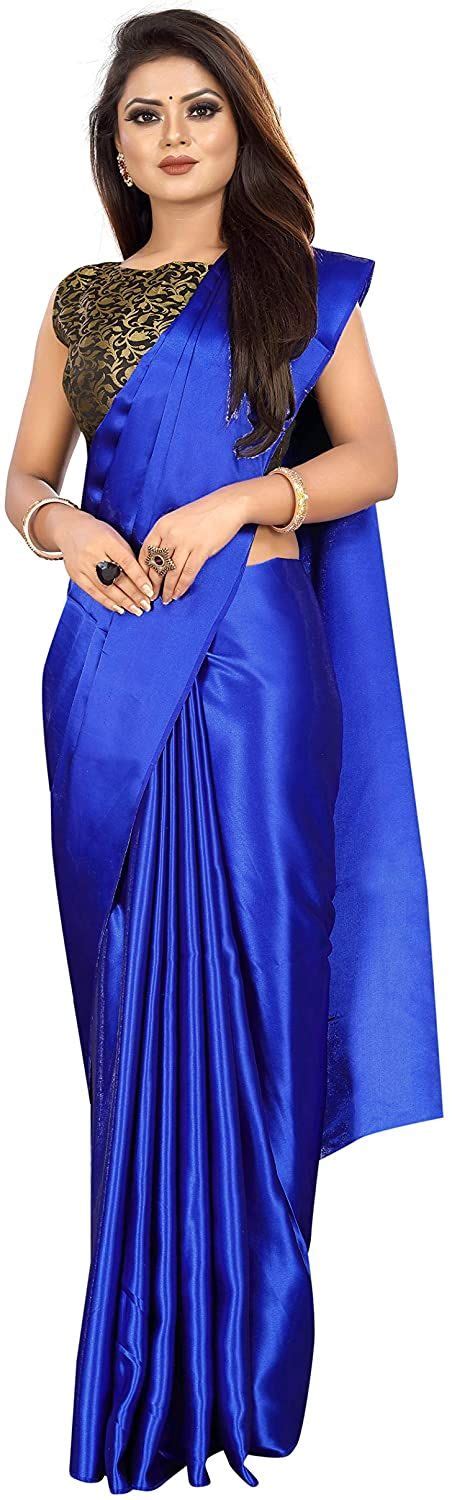 Buy Ved Fashion Women S Satin Silk Saree With Blouse Piece DVSS 4002