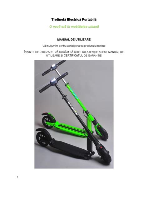 Portable Electric Scooter Manual | PDF