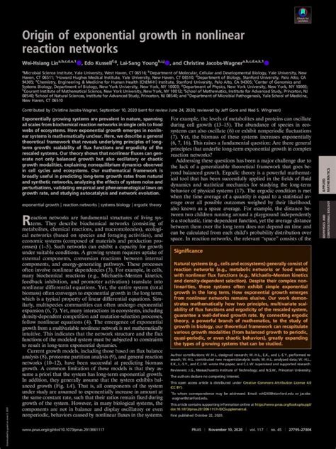 Pdf Origin Of Exponential Growth In Nonlinear Reaction