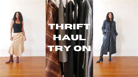 THRIFT HAUL TRY ON FALL ESSENTIALS VINTAGE HAUL TIMELESS FASHION YouTube