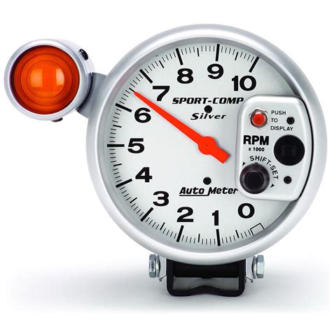 Auto Meter Sport Comp Silver 5 Tach Shift Lite 10000