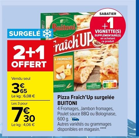 Promo Pizza Fraich Up Surgel E Buitoni Chez Carrefour Market