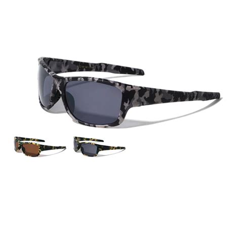 Camouflage Rectangle Sport Uv400 Uva And Uvb Sunglasses