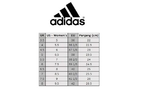 Size Chart Sepatu Adidas Adidas Size Chart For Shoes