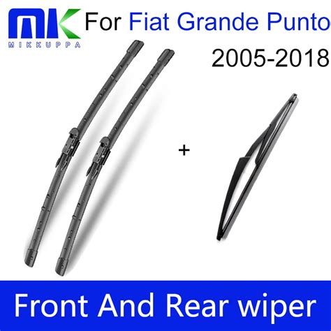 Wiper Blades For Fiat Grande Punto 2005 Onwards Combo Front Rear