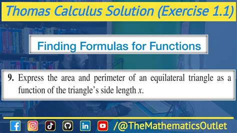 Express The Area And Perimeter Of An Equilateral Triangle As A Function