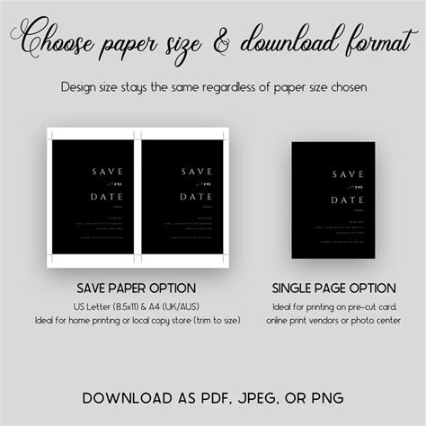 Elegant Save The Date Template Black Download And White Save The Date