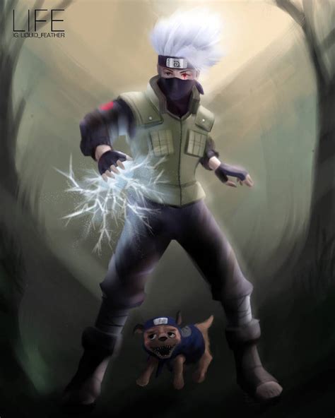 Kakashi and Pakkun by liquidfeather2 on DeviantArt