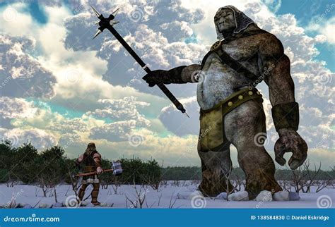 Thor Facing A Frost Giant Stock Illustration Illustration Of Giant