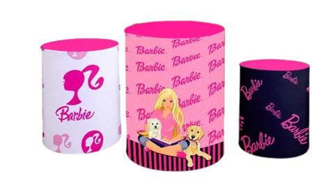 Kit Trio de Cilindros Barbie Loja Bibi Painéis