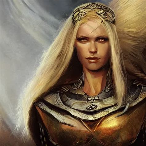 Viking Woman Blonde Tall Warriot D D Concept Stable Diffusion