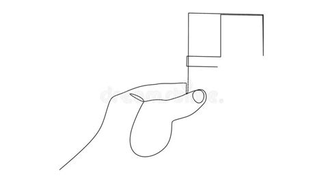 Self Drawing Animation Of Human Hand Giving A Gift Box Drawn By