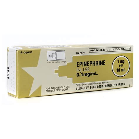 Epinephrine 1 10 000 0 1mg ML 10mL 10 Syringe Tray McGuff