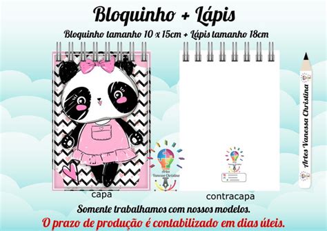 Bloquinho Lápis Tema Panda Elo7 Produtos Especiais