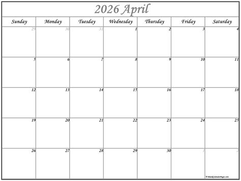 April 2026 calendar | free printable calendars