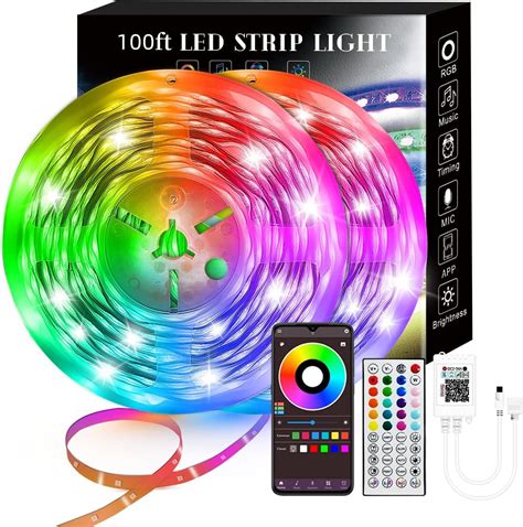 100ft Smart Led Strip Lights 2 Rolls Of 50ft Rgb Strip