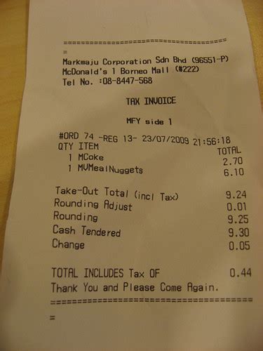 Mcdonalds Receipt Ianstic Flickr