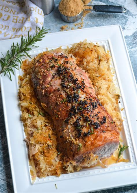 Roasted Pork Loin With Rosemary And Brown Sugar Sauerkraut 3 4 Sons R Us