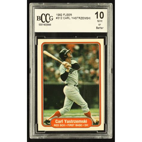 Carl Yastrzemski 1982 Fleer 312 BCCG 10 Pristine Auction