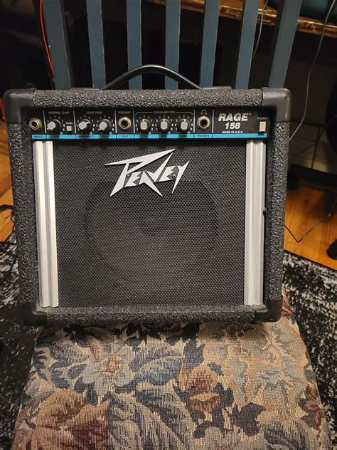 Peavey Rage Blue Teal Stripe 158 15 Watt Combo Guitar Reverb