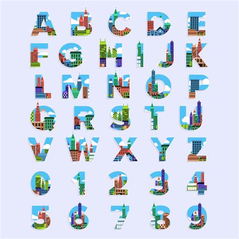 City alphabet set 1409978 Vector Art at Vecteezy