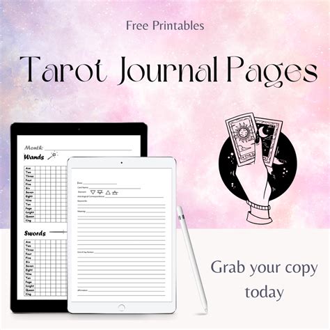 Monthly Tarot Journal Printable Ohm Terra