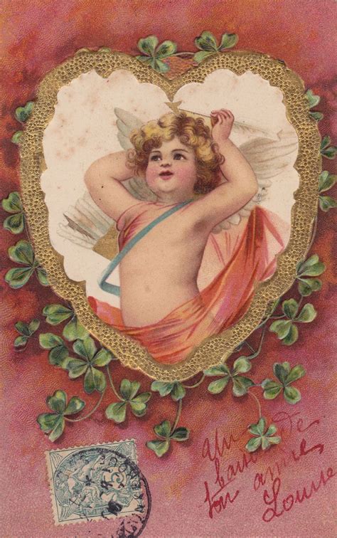 French Cherubs In Gilded Hearts Cherub Art Cherub Valentine