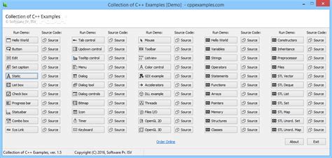 Collection of C++ Examples 1.5 - Download, Review, Screenshots