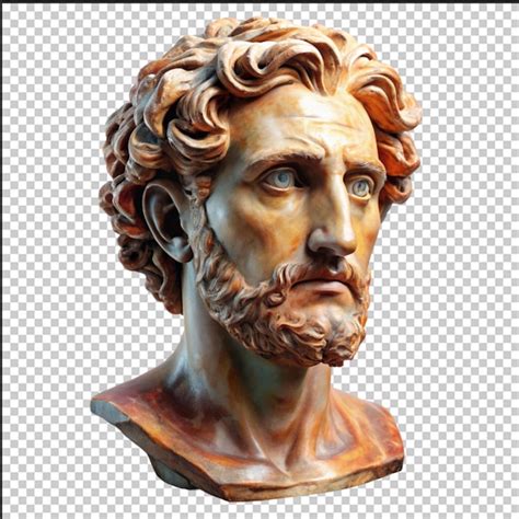 Abstract Illustration From D Rendering Of A White Marble Bust Of Male