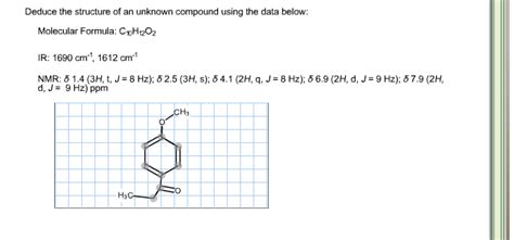 Solved Deduce The Structure Of An Unknown Compound Using The Chegg