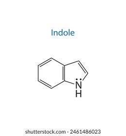 Indole Molecule Skeletal Structure Diagramorganic Compound Stock Vector