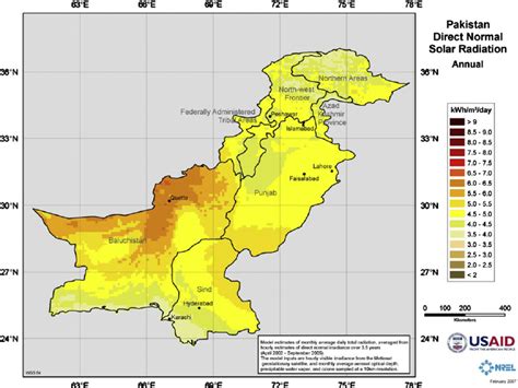 Solar Map Of Pakistan Developed By Nrel And Usaid 23 Download