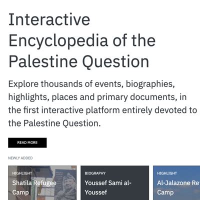 The Interactive Encyclopedia Of The Palestine Question Visualizing