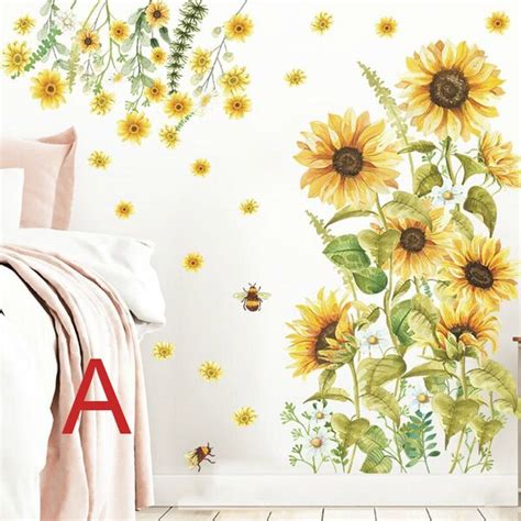 Sunflower Wall Decal Etsy