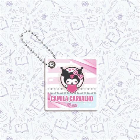 Chaveiros Escolar Kuromi Compre Produtos Personalizados No Elo