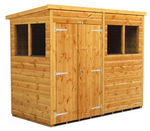 Power X Pent Garden Shed Double Door Pent Roof Garden Sheds