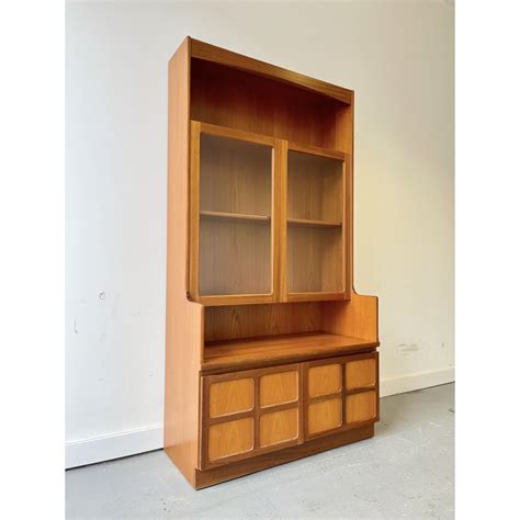 Vintage Nathan Teak And Glass Wall Unit