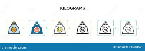 Icona Vettore Chilogrammi In Stili Moderni Diversi Icone In Nero Con