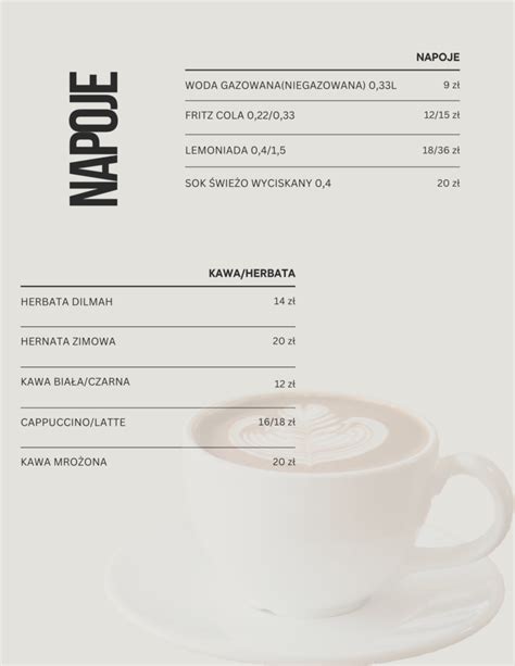 Menu Kaprys na Smak MENU tradycja i nowoczesność