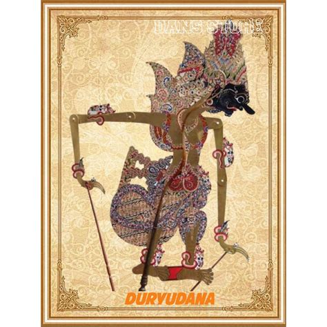 Jual Poster Wayang Kulit Duryudana Hiasan Dinding Sebagai Pajangan Atau