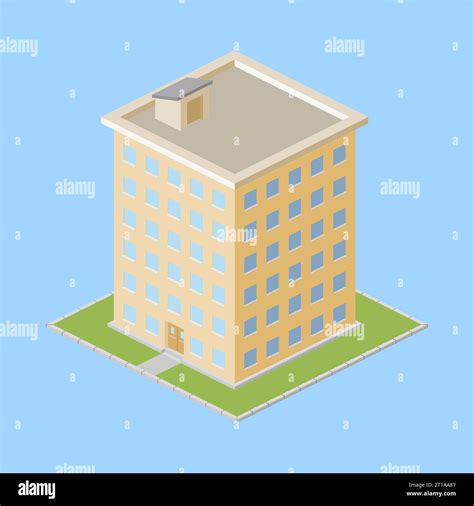 Isometric Multi Storey Building Vector Illustration Stock Vector Image