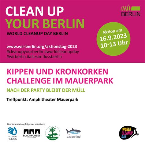 Kippen Und Kronkorken Challenge Im Mauerpark Berlin World Cleanup