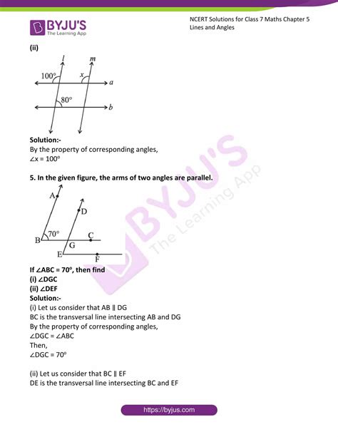 Ncert Solutions For Class 7 Maths Chapter 5 Lines And Angles Access Free Pdf