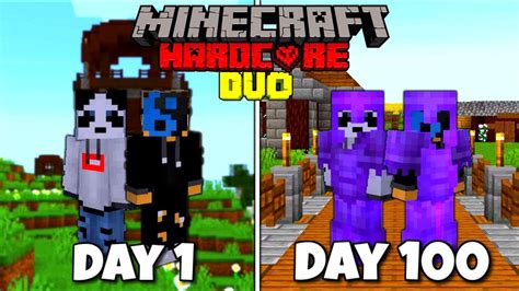 We Survived 100 Days In Hardcore Minecraft Duo Minecraft Hardcore 100