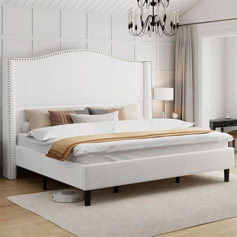 Amazon Jocisland Upholstered Platform Bed Frame Queen Size Tall