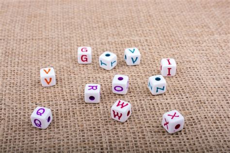 Cubes Color S De Lettre D Alphabet Sur Une Toile De Lin Photo Premium