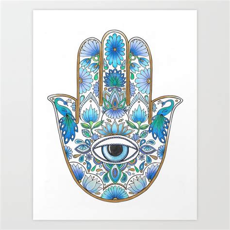 MauindiArts Hamsa Evil Eye Art Print by MauindiArts | Society6