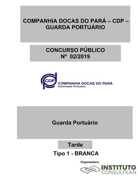 Pdf Companhia Docas Do Par Cdp Guarda Portu Rio Por Efeito