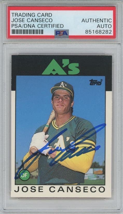 Topps Traded T Jose Canseco Signed Rc Rookie Oakland A S Psa